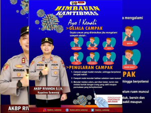 Flayer Imbauan Kapolres Sumenep Waspada Campak. (Istimewa)