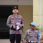 Kapolres Sumenep AKBP Rivanda pimpin Apel Siaga Bencana di halaman Mapolres Sumenep. (Istimewa)