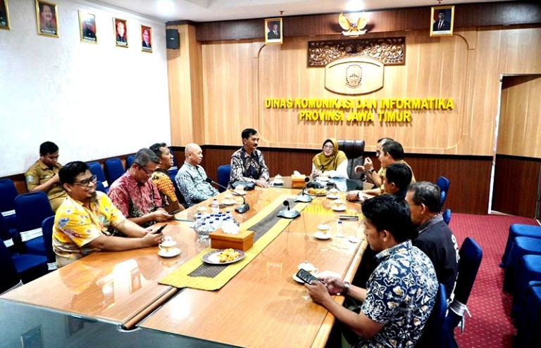JMSI Jatim saat silaturahmi ke Dinas Komunikasi dan Informatika (Diskominfo) Jawa Timur. (Dok.Istimewa)
