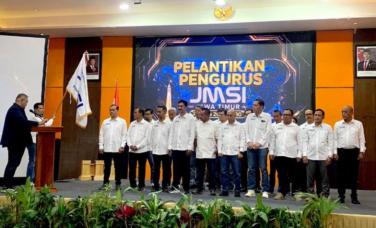 Wajah Baru; Potret Pelantikan Pengurus JMSI Jatim 2025-2030. (Dok.ist)