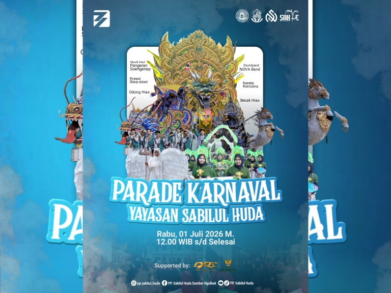 Flyer Parade Karnaval Yayasan Sabilul Huda, Gadu Barat Ganding, Sumenep. (Ist/JARAK.co)