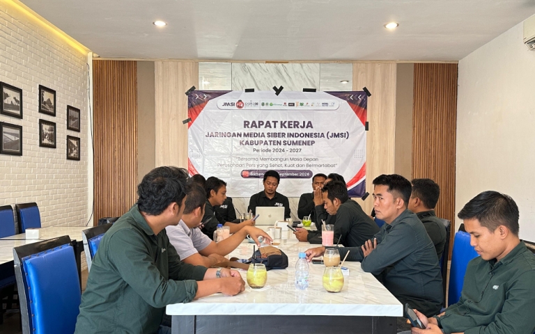 Rapat Kerja (Raker) JMSI Kabupaten Sumenep 2026-2027 yang berlangsung di RM Ayam Brewok Sakera, Kota Sumenep.