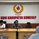 Konfrensi pers Panitia Pelaksana (Panpel) gelaran AFSPORT U-17 2026 di Kantor Koni Sumenep.